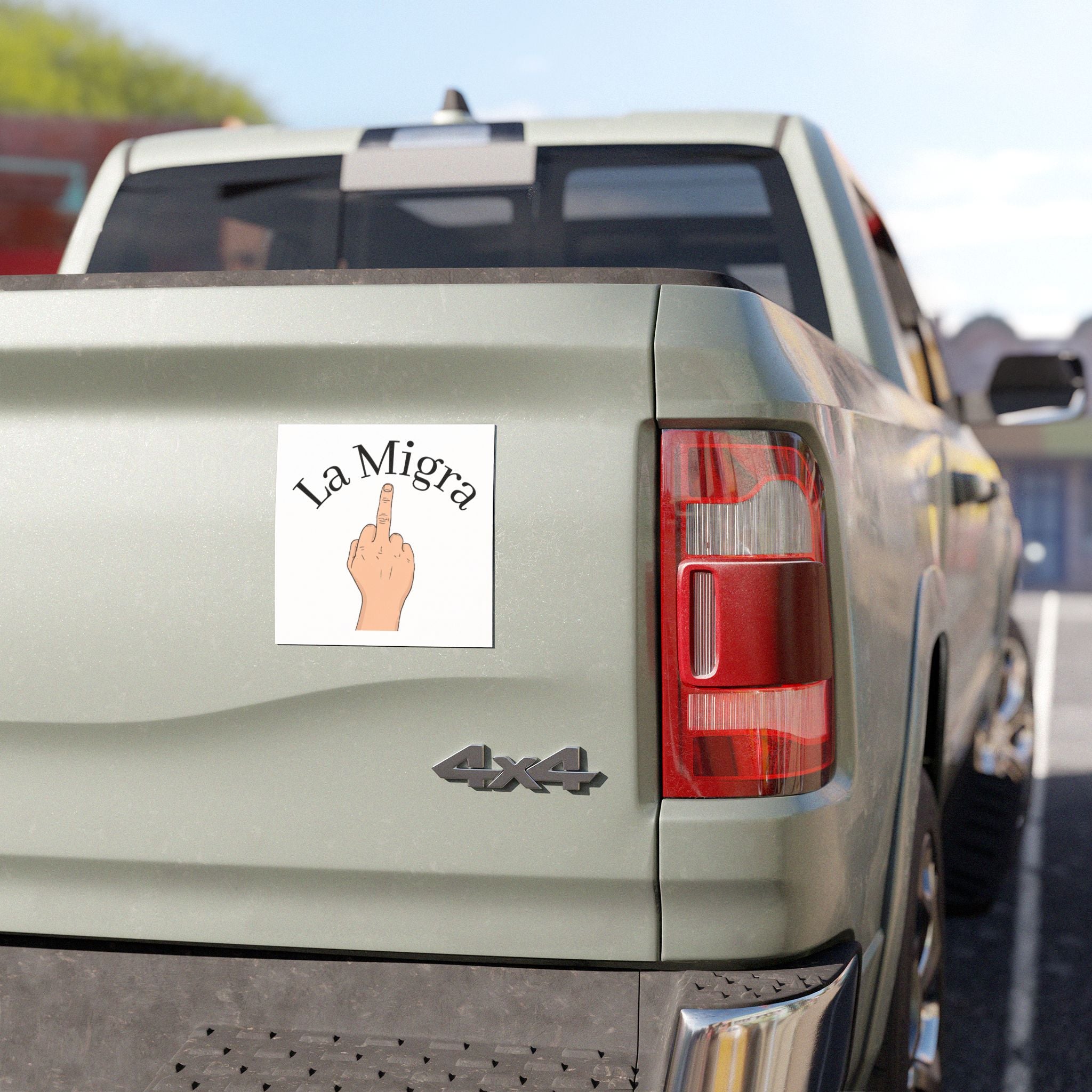 Car Magnet — "La Migra" Middle Finger Design (Funny Anti-Immigration Statement)