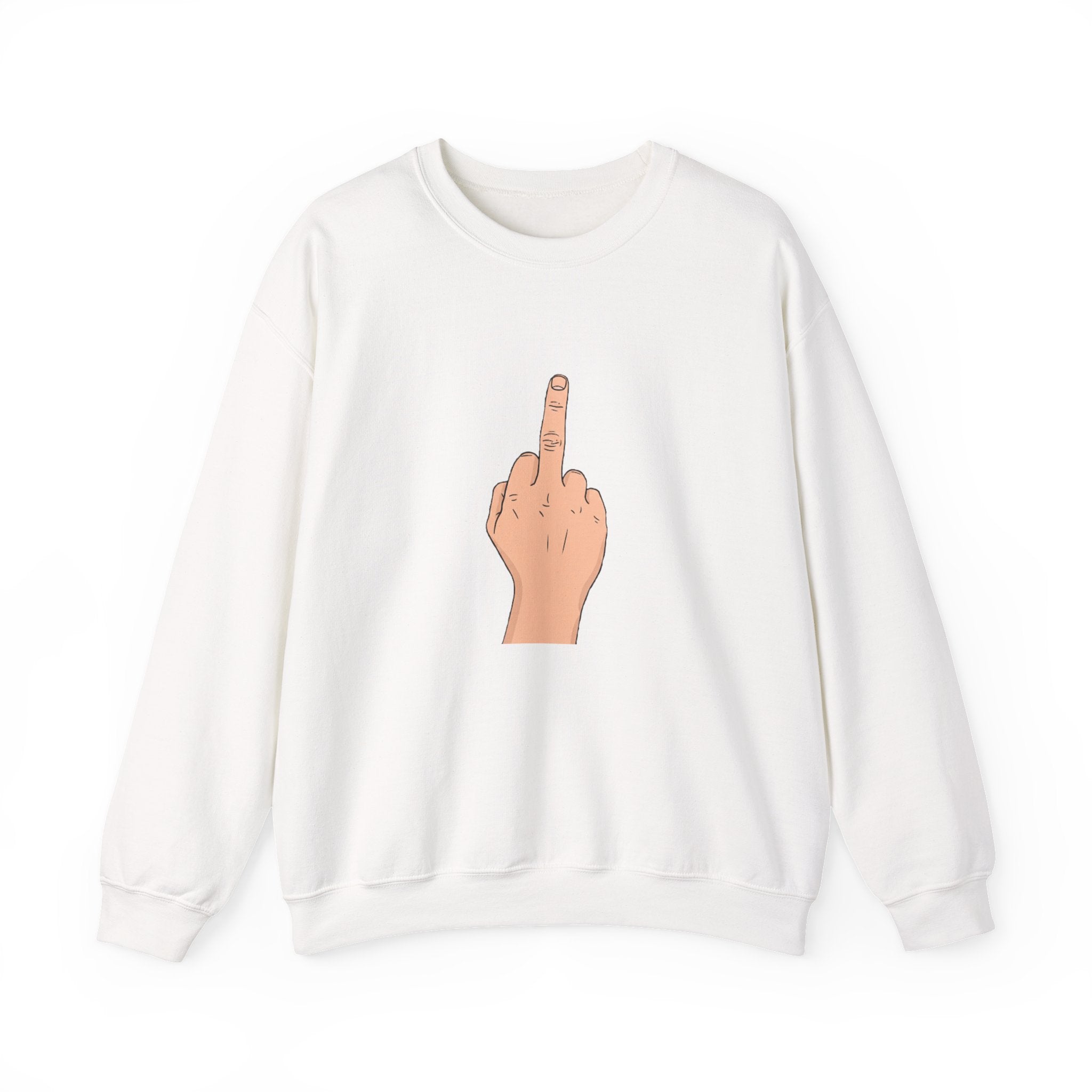 Crewneck Sweatshirt —  Middle Finger Graphic with "ICE" Text, Edgy Streetwear Pullover
