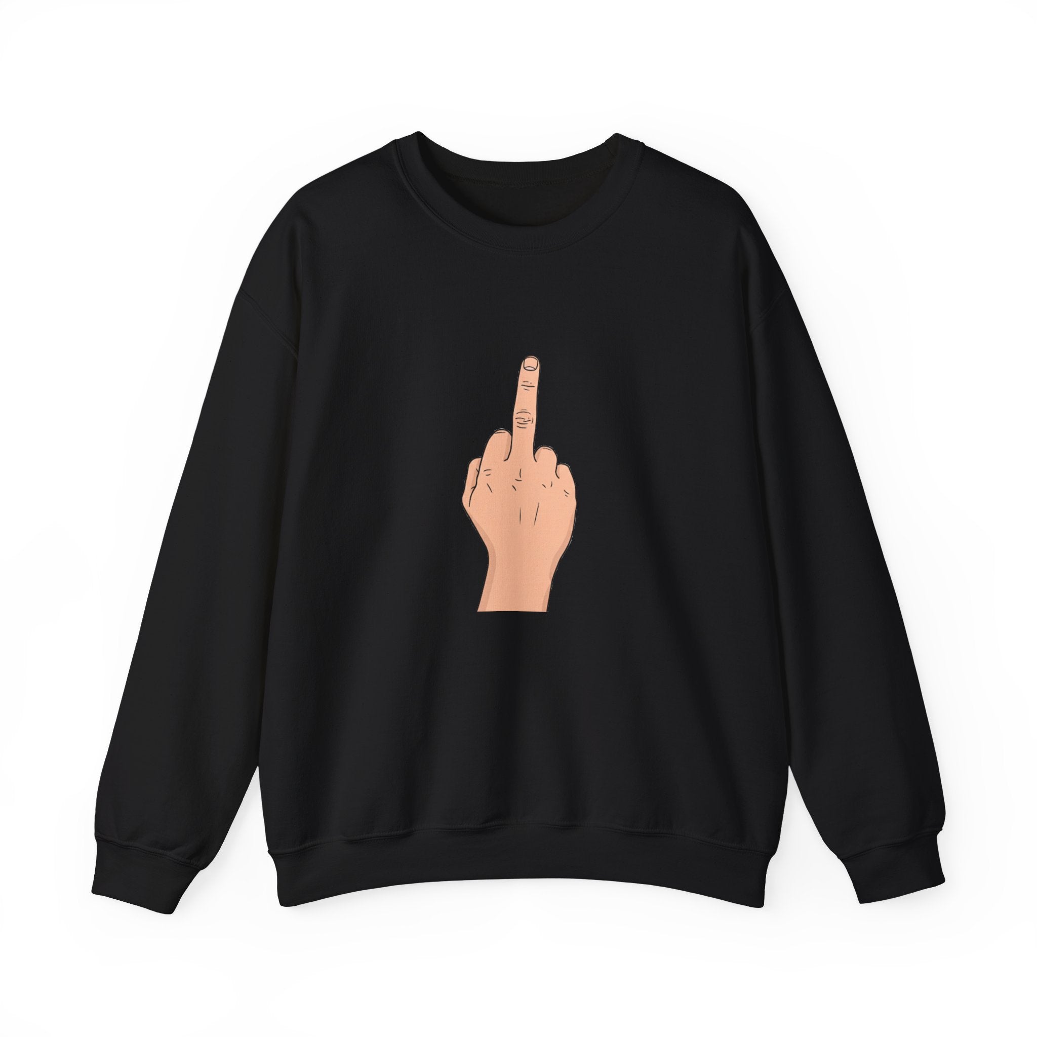 Crewneck Sweatshirt —  Middle Finger Graphic with "ICE" Text, Edgy Streetwear Pullover