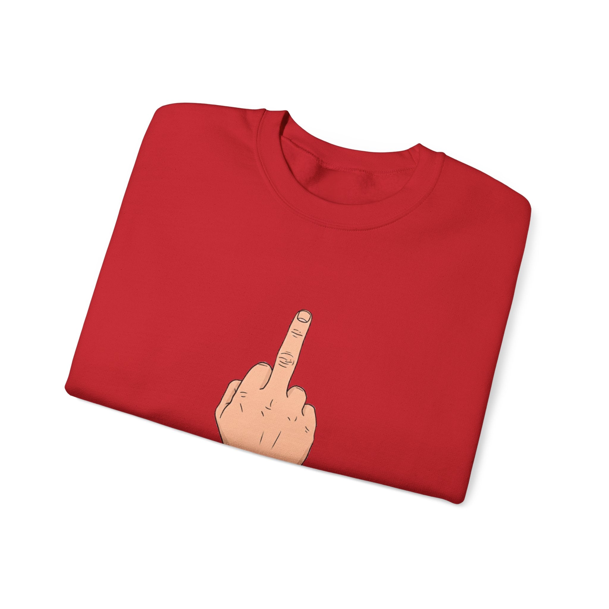 Crewneck Sweatshirt —  Middle Finger Graphic with "ICE" Text, Edgy Streetwear Pullover