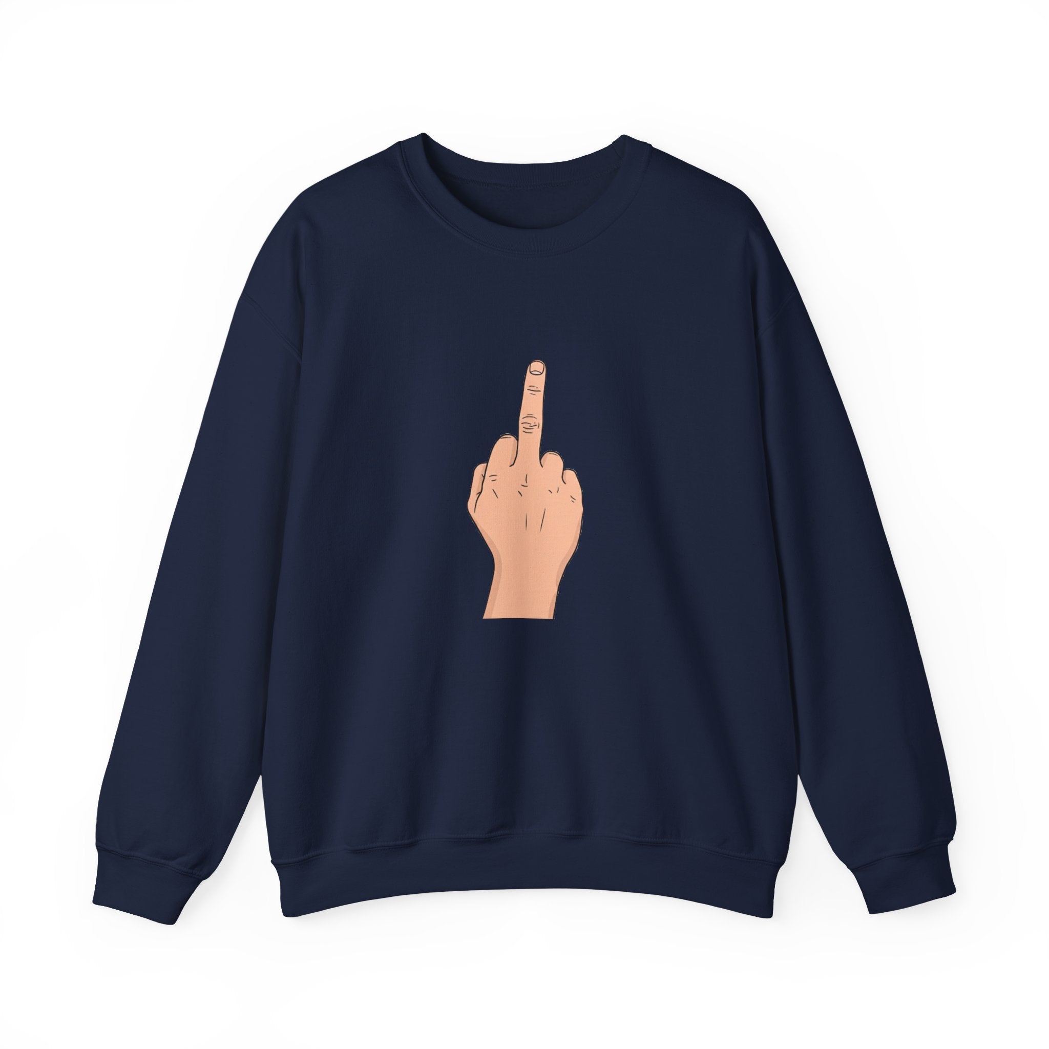 Crewneck Sweatshirt —  Middle Finger Graphic with "ICE" Text, Edgy Streetwear Pullover