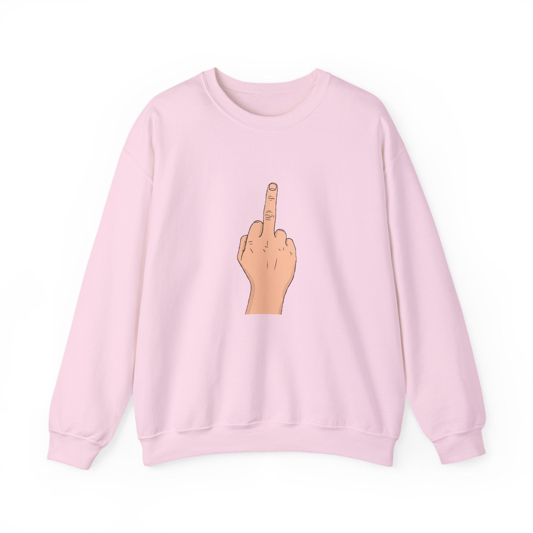Crewneck Sweatshirt —  Middle Finger Graphic with "ICE" Text, Edgy Streetwear Pullover