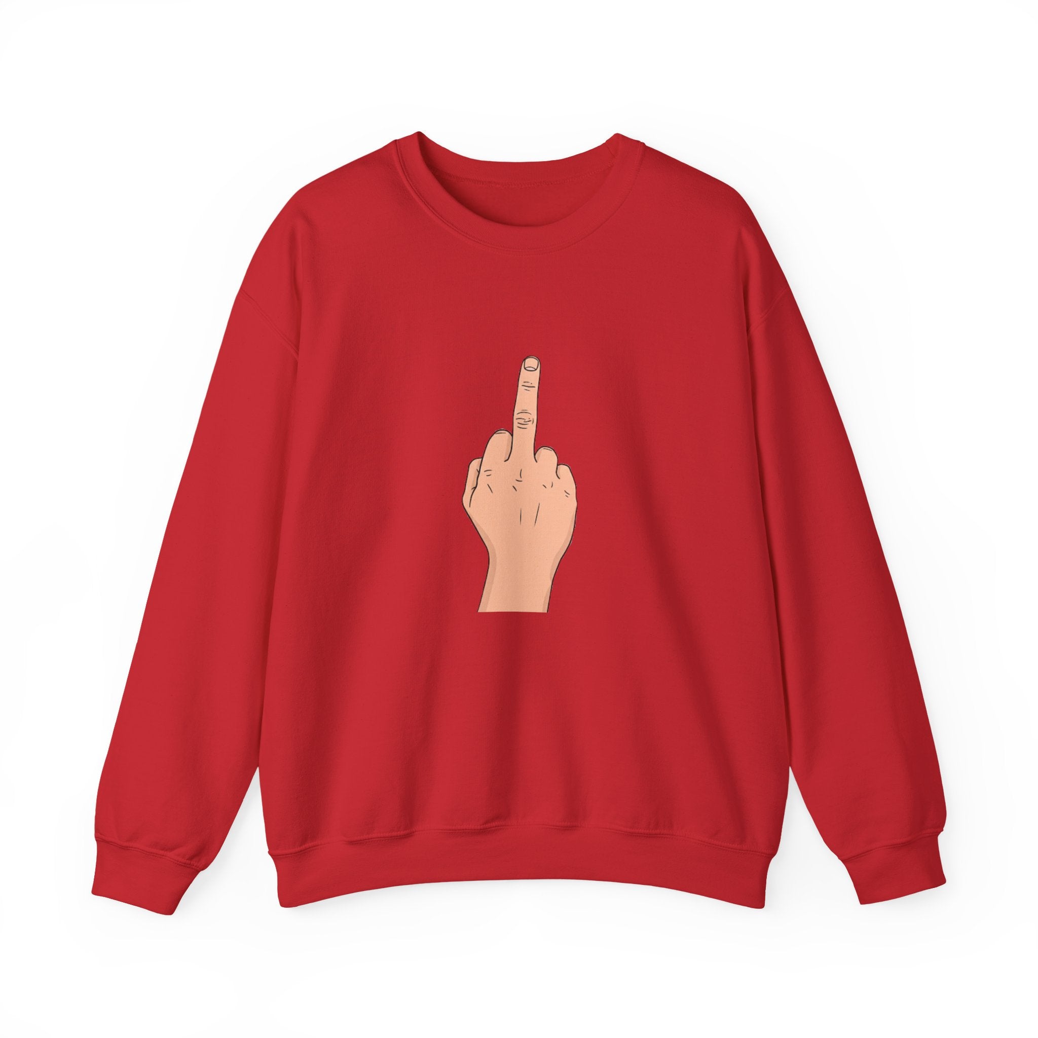 Crewneck Sweatshirt —  Middle Finger Graphic with "ICE" Text, Edgy Streetwear Pullover